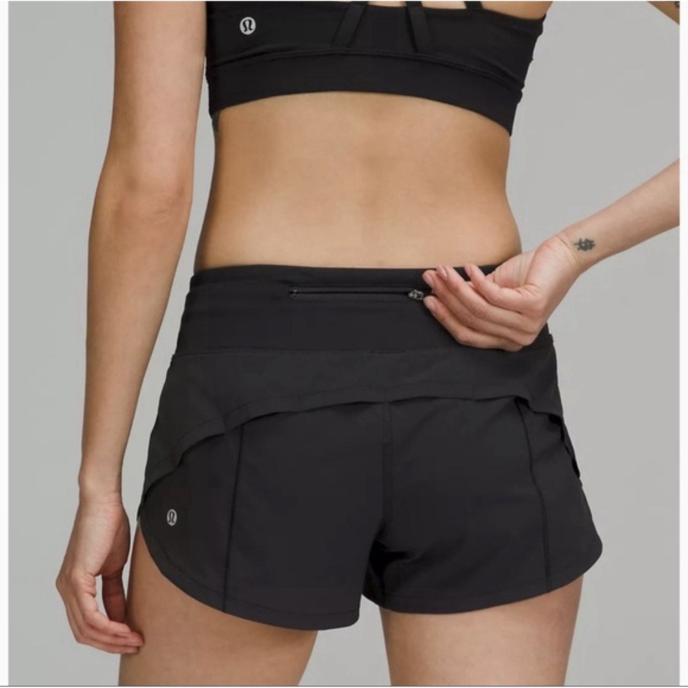 Lululemon Speed Up Shorts Low Rise 2.5" Black Size 6